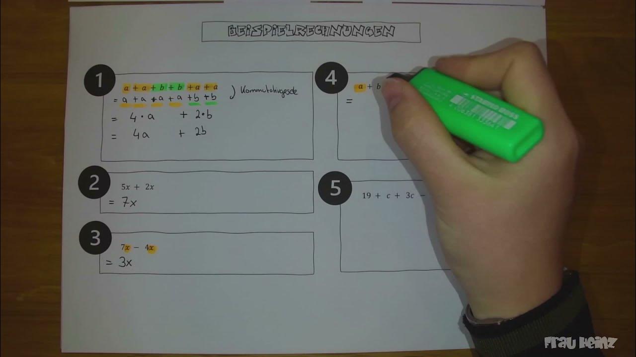 Klasse 7 Rechnen mit Termen Terme addieren und subtrahieren Rechenbeispiele YouTube