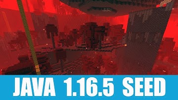 Minecraft Java 1.16.5 Seed: Ruined portal near village at spawn teleports you to double bastion
