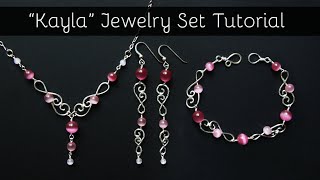 Easy Wire Wrapped Jewelry Set Tutorial | &quot;Kayla&quot; Earrings, Necklace, and Bracelet