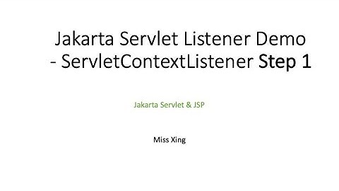 Jakarta Listener Demo- ServletContextListener Step 1