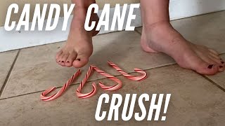 Barefoot Food Crush Fetish *Candy Canes*