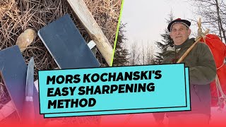 Mors Kochanski's sharpening method from his book 'Bushcraft'