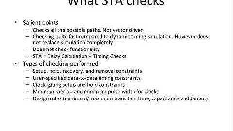 LECTURE 19 Static Timing Analysis   Concepts and Flow