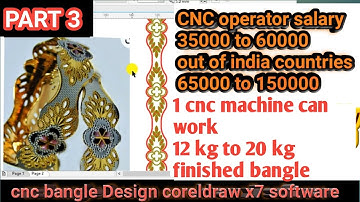 how to make CNC bangle || peahen design || drawing coreldraw x7 ||. PART 3
