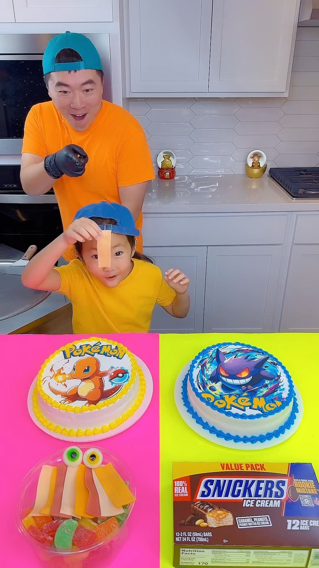Pokemon cake vs Snickers ice cream challenge!? #pokemon #funny by Ethan Funny Family