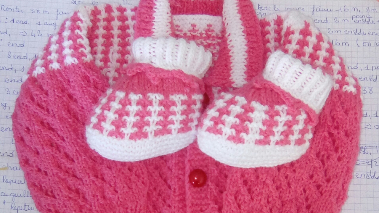 Bottines Tricotées Main Pour Bébé 0-6 Mois - Blanches - Fait Main En Laine Acrylique