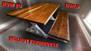 Making A Walnut Farmhouse Table With Distressed Bases mp4