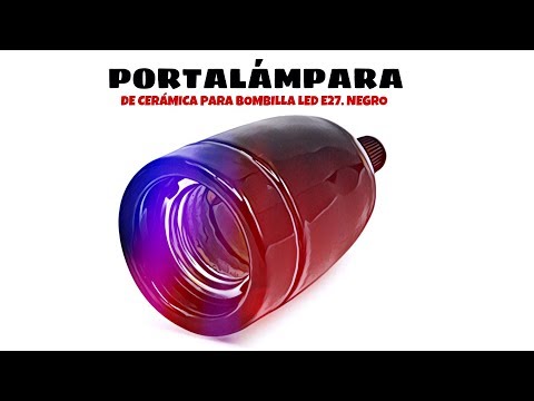 Portalampara de ceramica para bombilla LED E27 Negro distribuido por CABLEPELADO ®