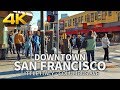 SAN FRANCISCO - Little Italy, Columbus Ave. Walk in Downtown San Francisco, California, Travel, 4K