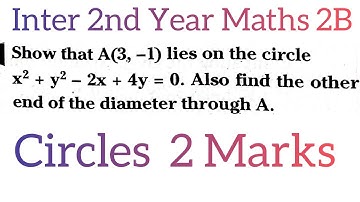 Circles Inter 2nd Year Maths 2B@maths naresh eclass