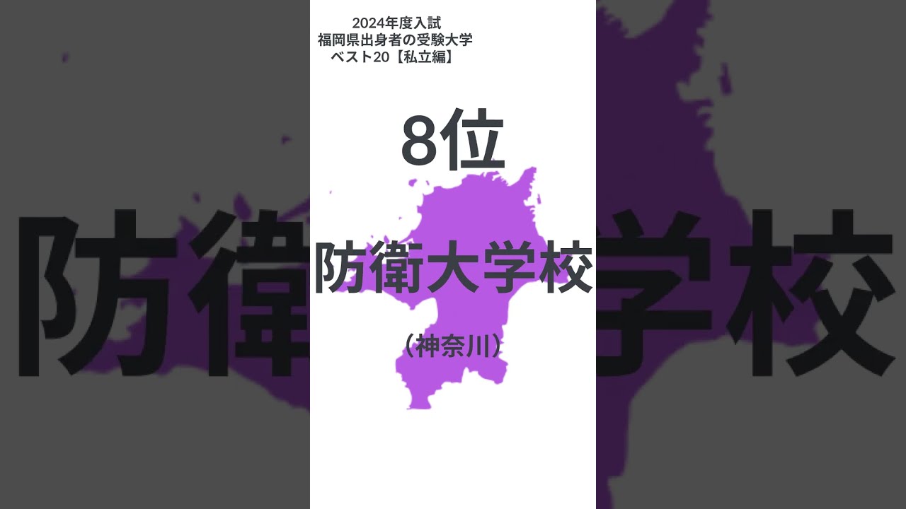 2024私立】福岡県出身者の受験大学ベスト20【河合塾】 - YouTube