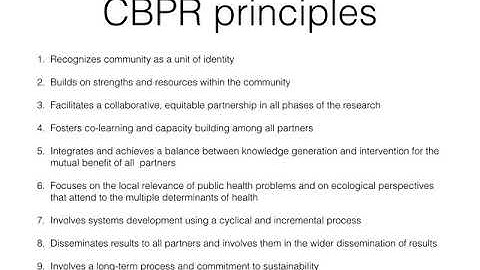 CBPR Principles