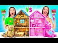 Fattig vs Rig Dukkehus Dukkeværelses Makeover | Sjove Øjeblikke