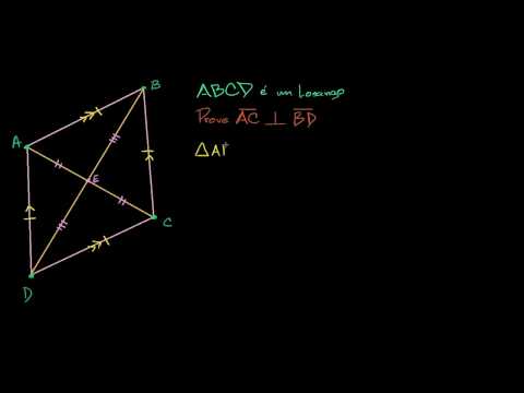 Vídeo: Como você prova que as diagonais de um losango se cruzam?
