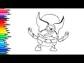 Wolverine Mega Minion Drawing, Painting &amp; Coloring For Kids and Toddlers_ Kids Art 