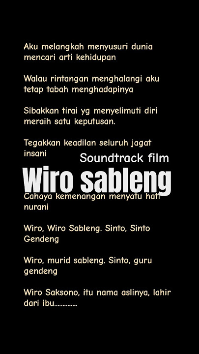 wiro sableng - soundtrack film Wiro sableng, artis : Bondan Prakoso #Indonesia best music