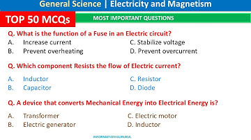 Electricity and Magnetism MCQs | NCERT Questions | Physics MCQs| Science Gk | Science MCQs