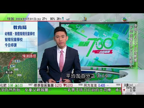 無綫TVB 730 一小時新聞報道｜恒大地產涉欺詐發行債券被內地罰款許家印終身被禁進入證券市場｜據報美國限制向中東大批出口AI晶片避免經當地流入中國｜北京宣布中止部分台灣產品關稅減讓｜20240531