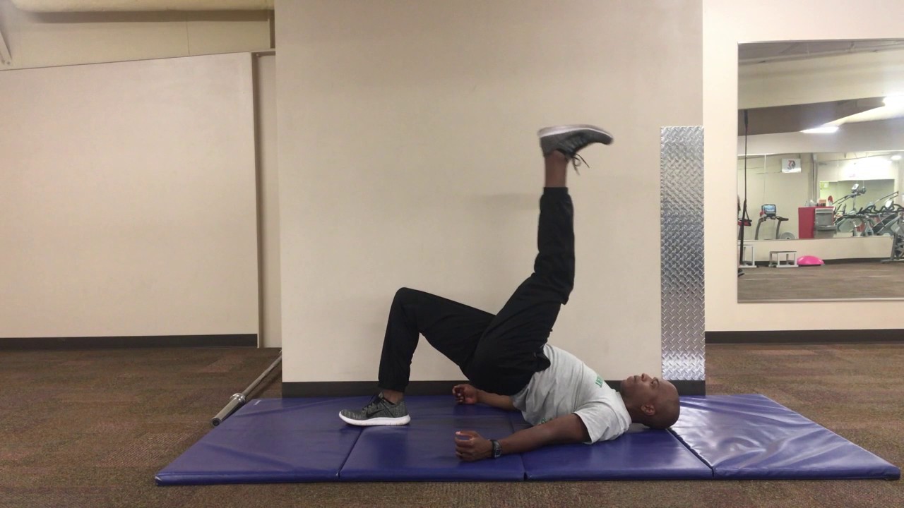 Glute Bridge w Straight Leg Raise YouTube