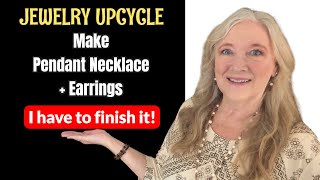 Make 2-Strand Pendant Necklace + Earrings | Wood Glass Stone Jewelry Making Upcycle