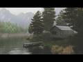 Rainy Day at a Mountain Lake Cabin 🌧️ | Gentle Rain Sounds for Deep Sleep &amp; Relaxation | 3 Hours