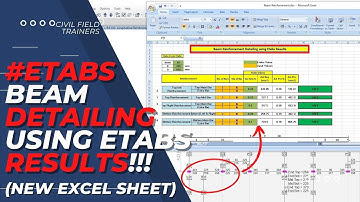 Beam Detailing using Etabs Results and Excel Sheet | Beam Longitudinal and Shear Reinforcement