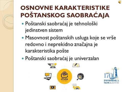 I razred - Osnove saobraćaja i transporta - Osobine poštanskog saobraćaja i telekomunikacija