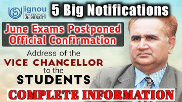 #ignou 5 Official information for June Exams by VC Rao sir Complete details By TIPS GURU