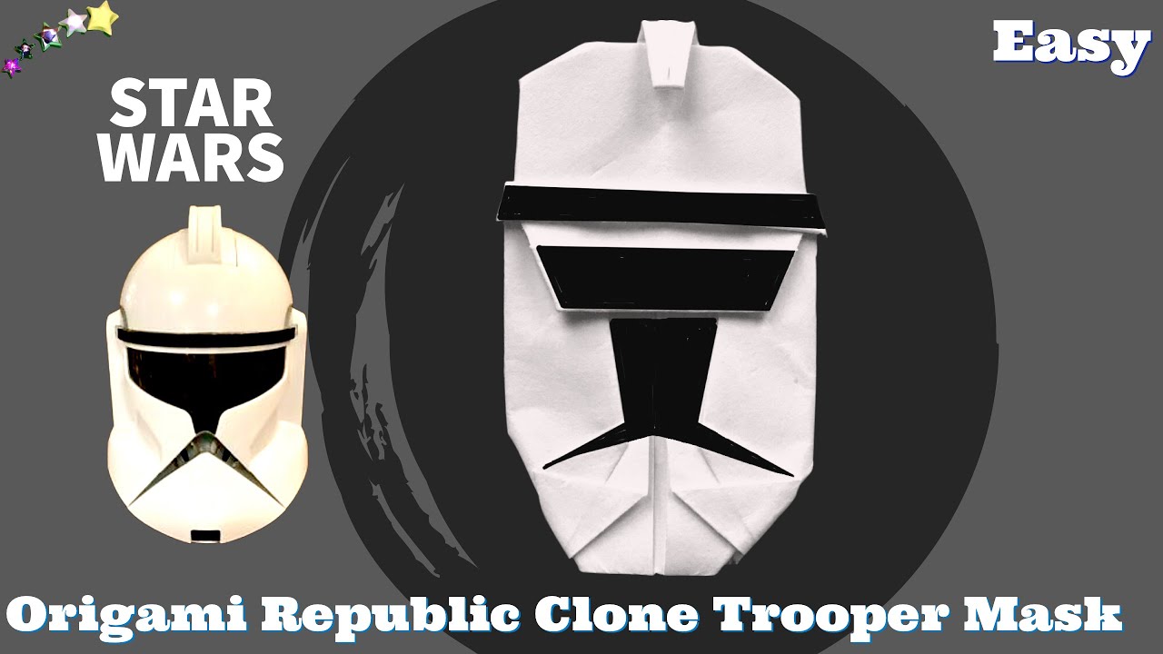 How to make Star Wars origami Republic Clone trooper mask. Easy paper ...