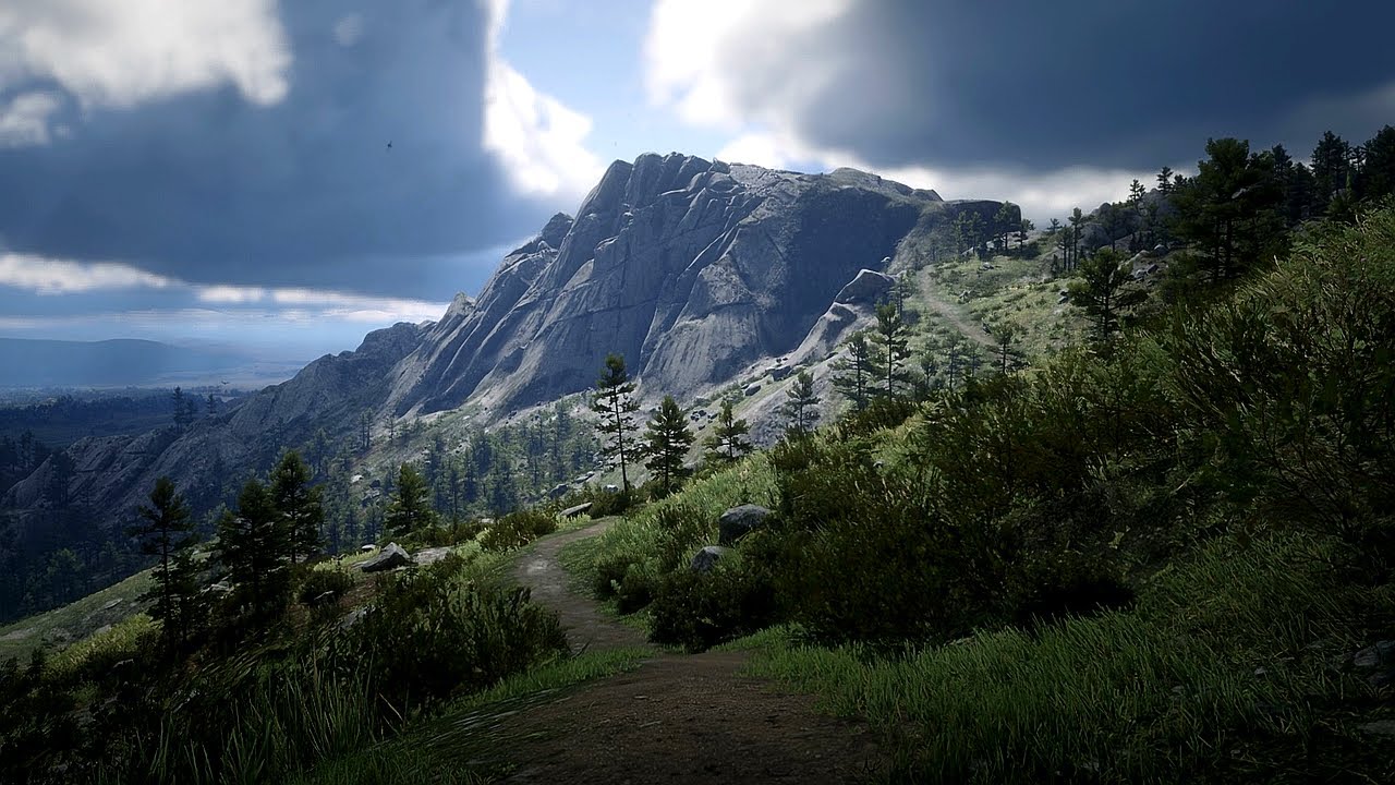 Red Dead Redemption 2 | Mountain Pass Silent Stroll from Willard’s Rest to Donner Falls (No HUD)