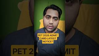 pet 2026 latest update status update #shorts #upsssc