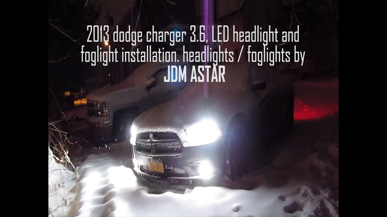 JDM ASTAR LED Headlight Install 2013 Charger YouTube