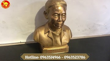 Đúc Tượng Đồng Chân Dung Bán Thân Cao 36 Cm Bằng Đồng Đỏ Nguyên Chất