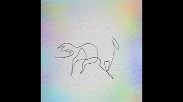 Continuous line drawing time-lapse of an abstract horse | Easy Drawings for Home Decor #shorts