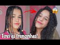 TIREI AS TRANÇAS E OLHA COMO FICOU!! + hidratação caseira e finalização na transição!