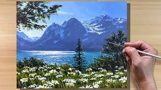 Acrylic Painting Landscape / Morning Daisies / Time-lapse by Correa Art 9,927 views 3 weeks ago 5 minutes, 42 seconds
