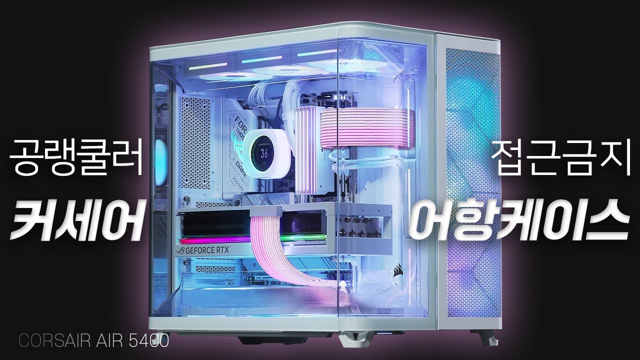 CORSAIR AIR 5400 공랭쿨러 금지 끝판왕 어항케이스 컴퓨터 깔끔하게 조립해드렸습니다. 9950X3D RTX 5090 WHITE Astral