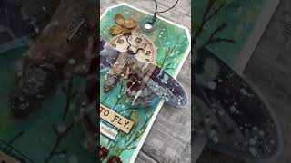Rusty Mixed Media Moth Tag