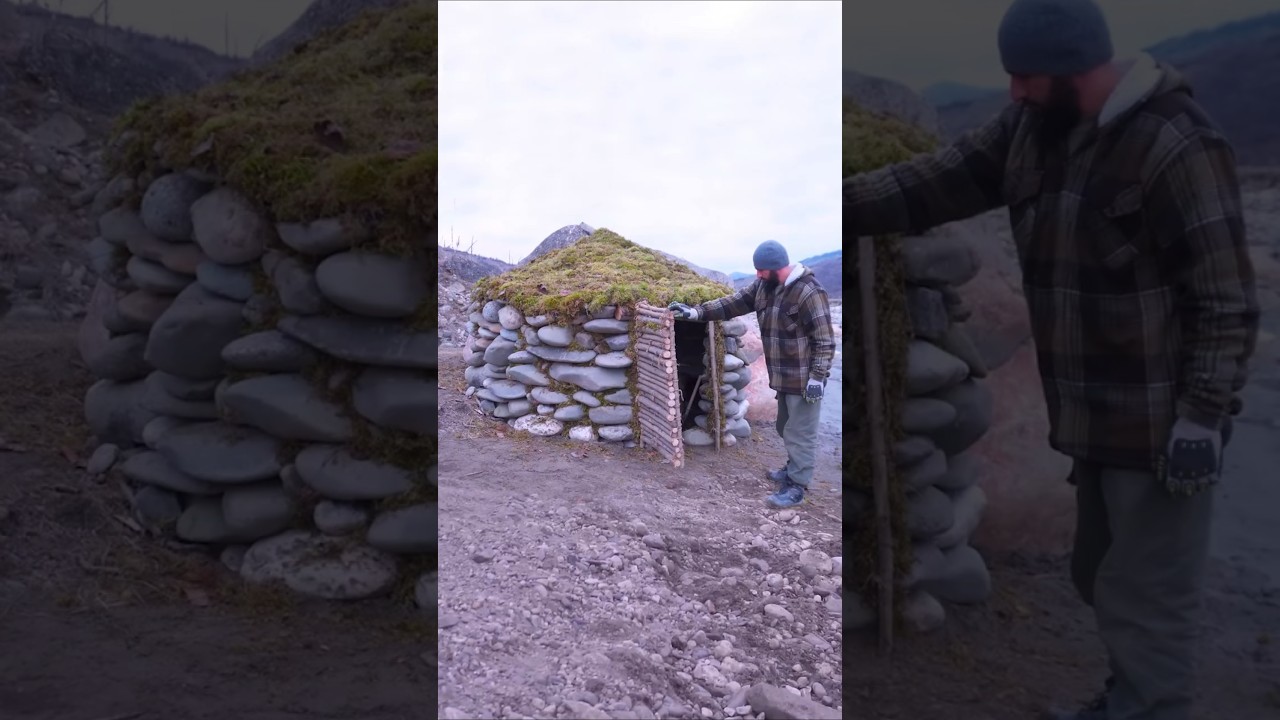Stone Shelter Build - Survival Challenge 