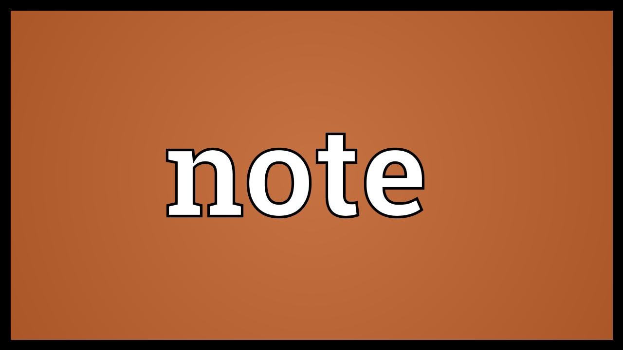 Note Meaning - YouTube