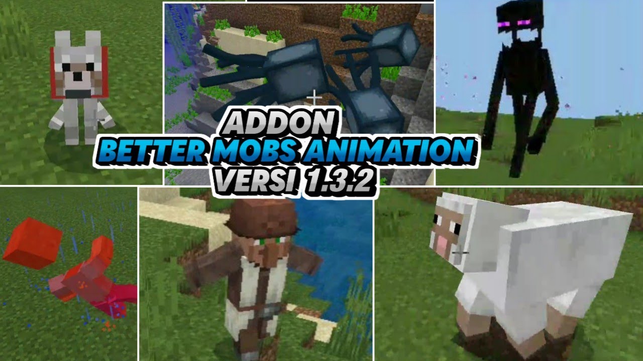 Mobs Animation Plus Mod REVIEW ADDON BETTER MOBS ANIMATION UPDATE TERBARU!!! - YouTube
