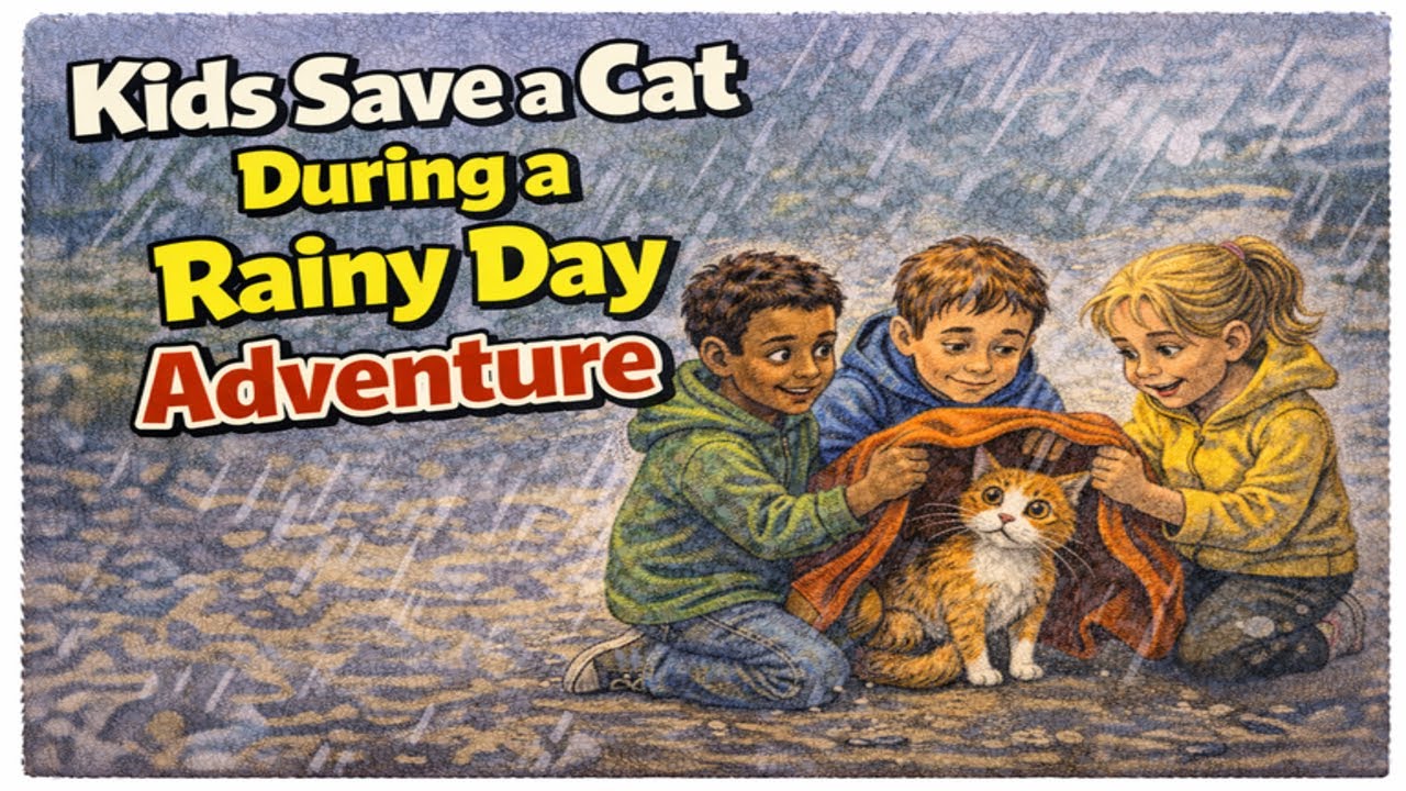 Learn English Through Story Listening Practice level 2 \Kids Save a Cat During a Rainy Day Adventure