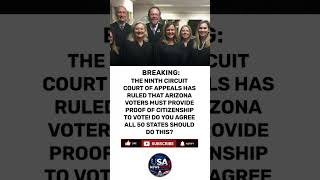 🚨 Breaking News - Ninth Circuit Backs Arizona Citizenship Proof Requirement for Voting... #shorts