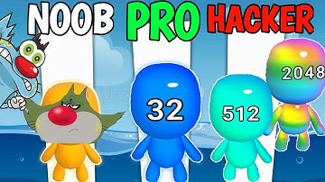 NOOB VS PRO VS HACKER | IN MAN RUN FUNNY RUN 3D GAME WITH OGGY AND JACK GAME SHINCHAN CHOP