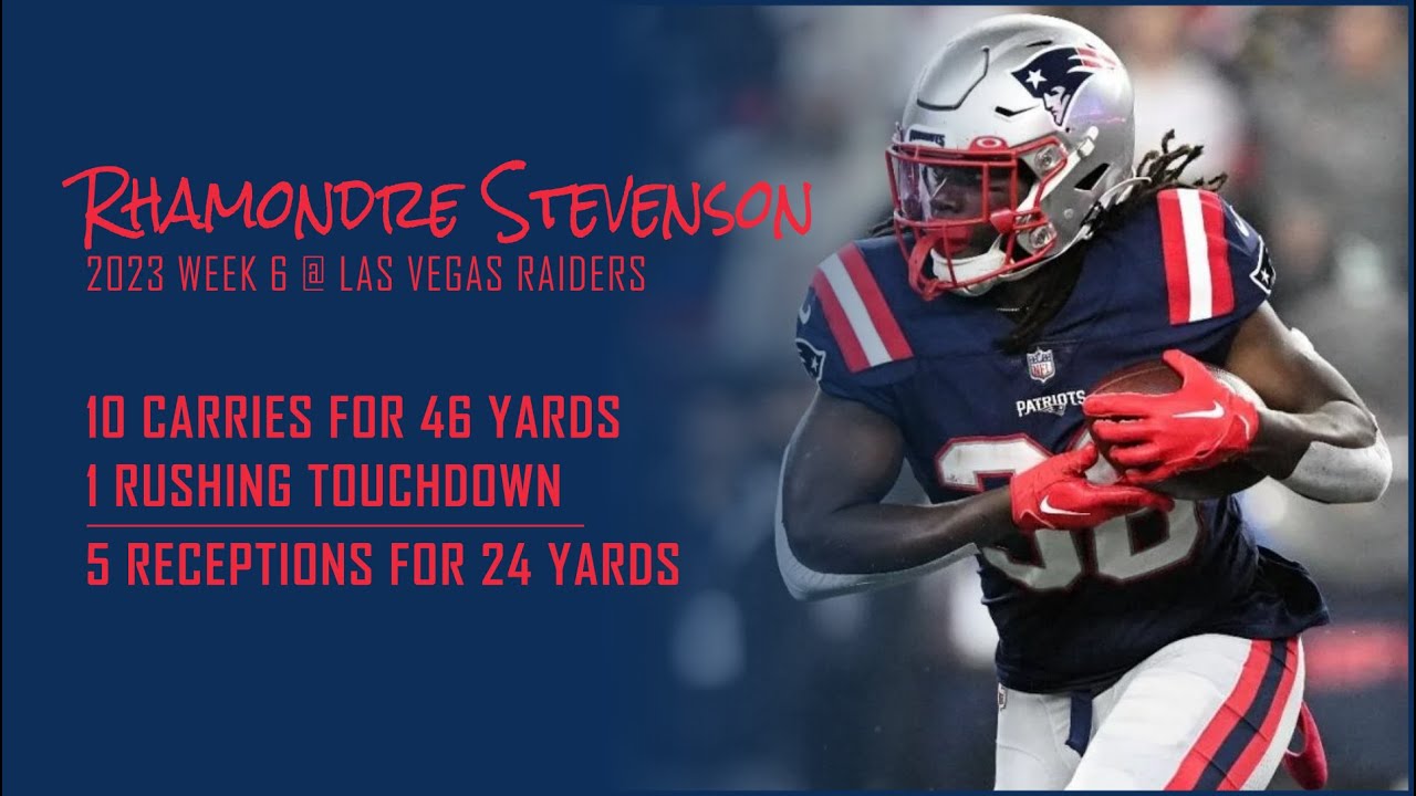 Rhamondre Stevenson Every Run and Catch Las Vegas Raiders 2023 Week Rhamondre Stevenson Every Run and Catch Las Vegas Raiders 2023 Week