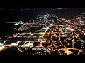 Nachtluftvideo Innenstadtzentrum in Mühlhausen im Bundesland Thüringen, Deutschland