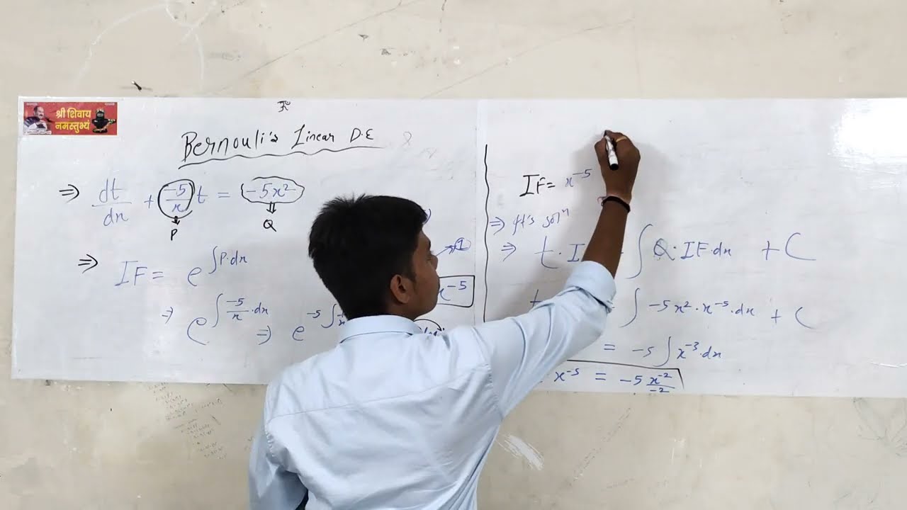 bernoulli linear differential equation example M2 engineering mathematics ( part 3 ) of OD Equation