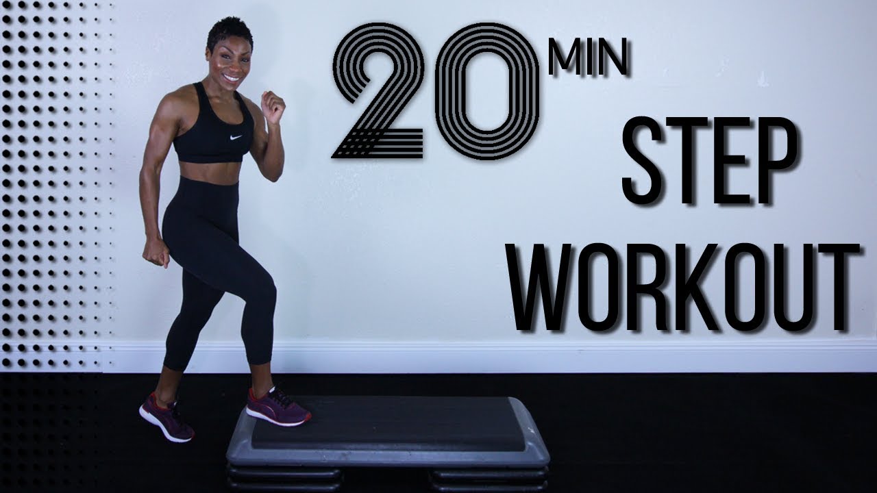20 Minute Full Body Steps Workout – Calorie Burning Step Up Cardio Training  Routine 