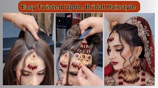Easy Twisted Updo Bridal Hairstyle Tutorial || Easy Hairstyle For Long And Medium Hair