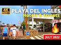 PLAYA DEL INGLES Gran Canaria July 25, 2022 🔴 Servatur Waikiki Hotel To Nilo Shopping Centre